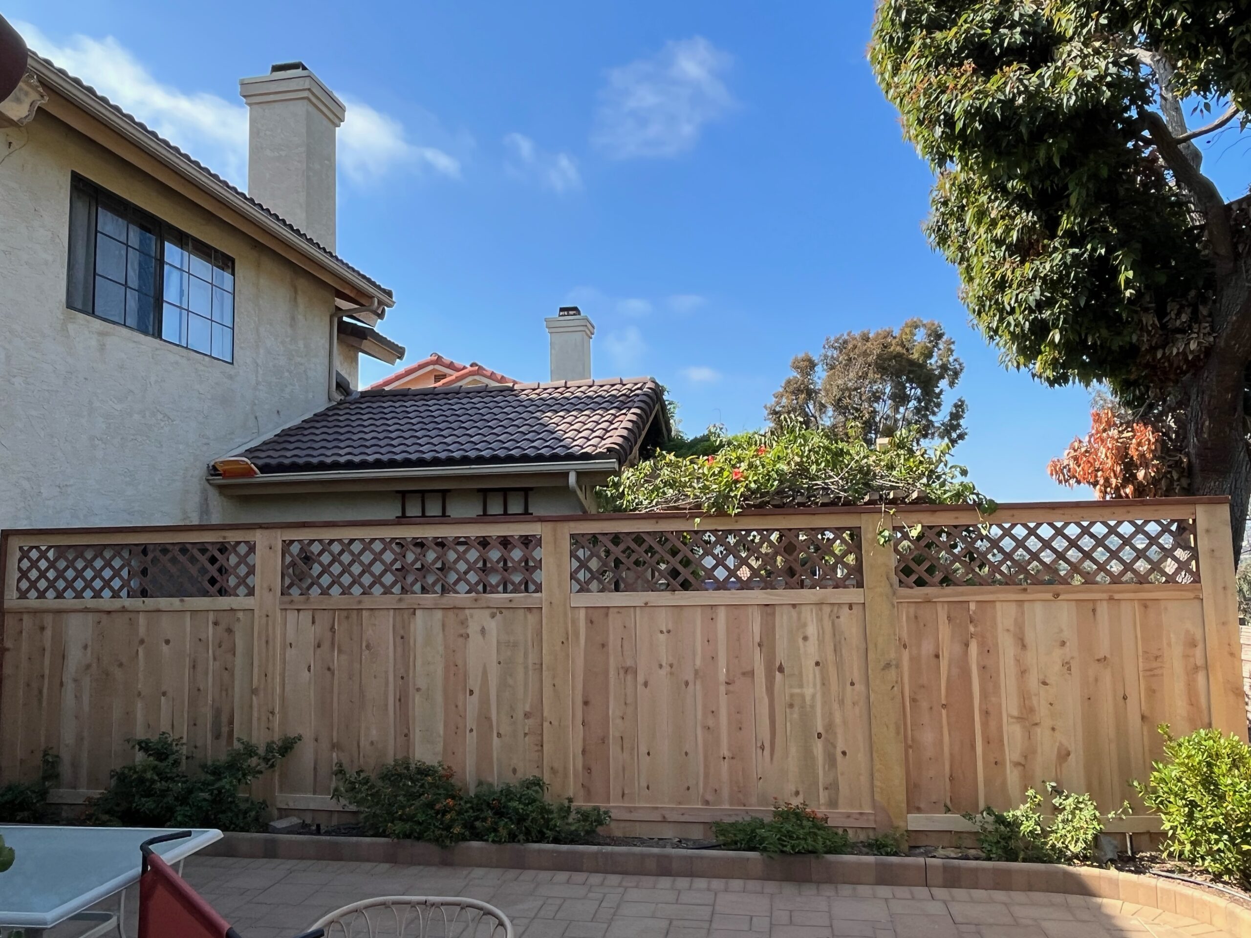 6_ Tall Horizontal wooden fence with wooden posts and gate