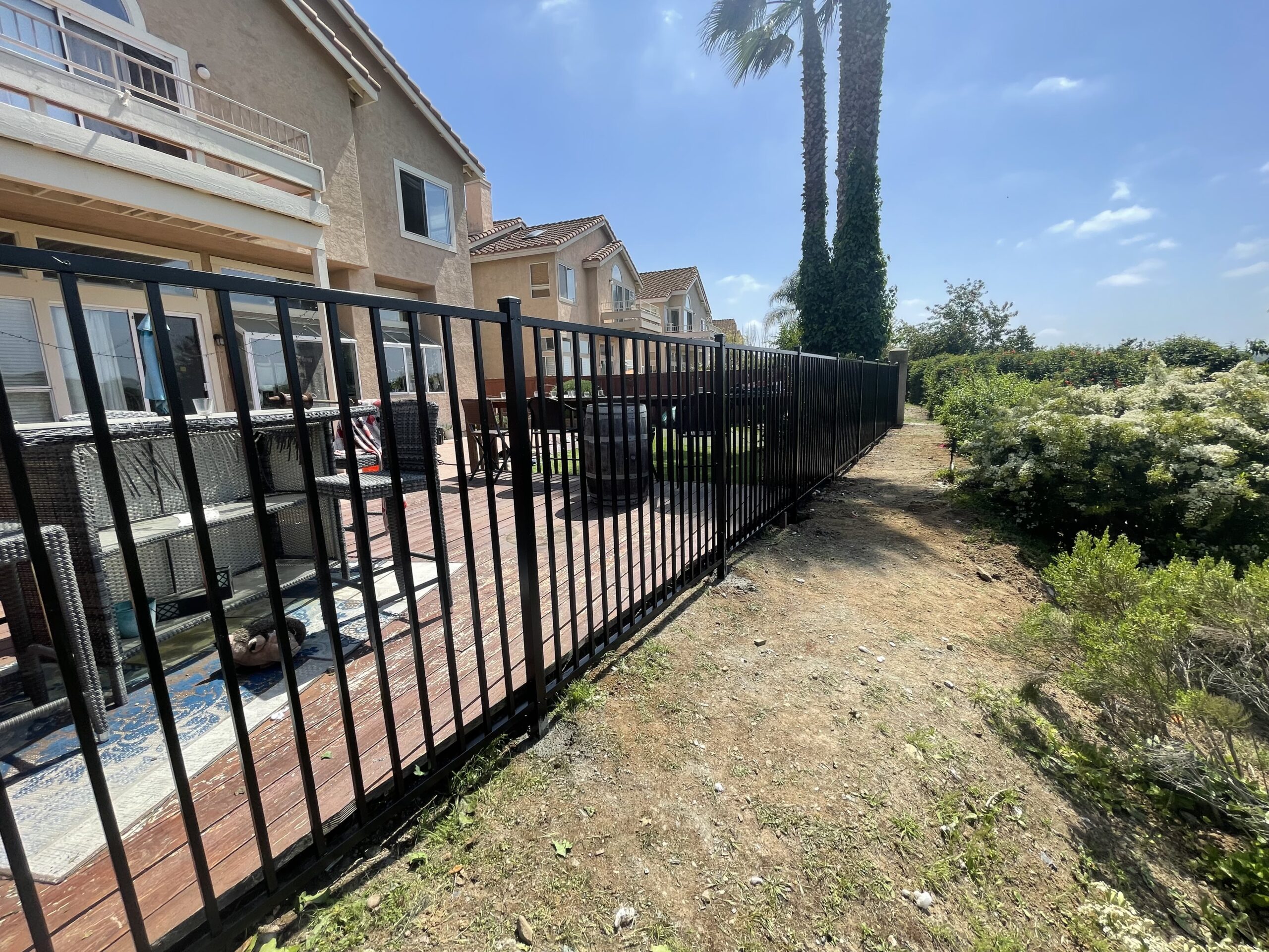 Aluminum pet fence to protect pets from coyotes and other predators.