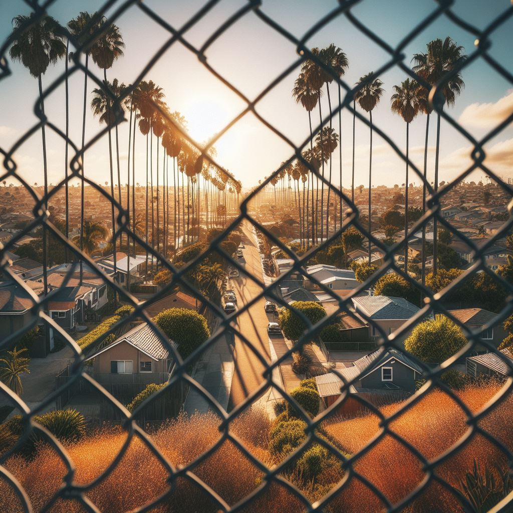 Chain link fence installation overlooking San Diego community