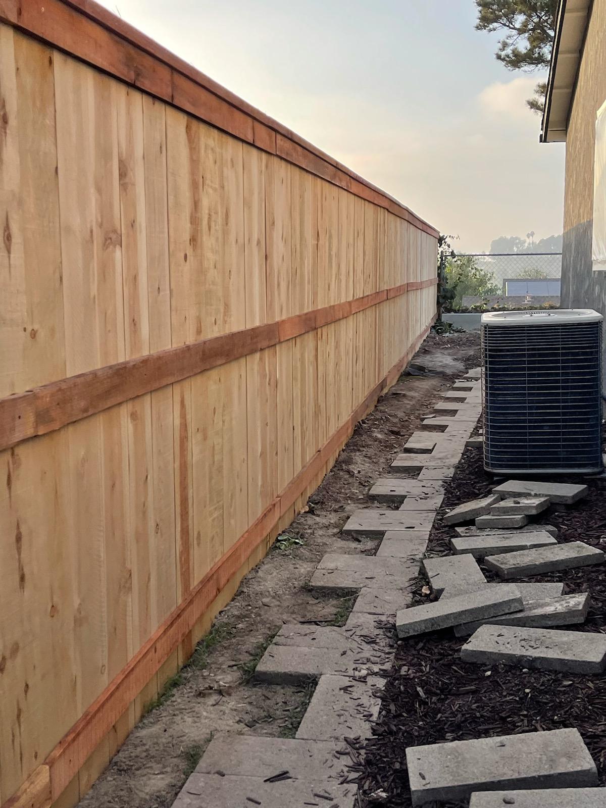 backyard wood privacy fence built by JJ’s Fence Company in San Diego