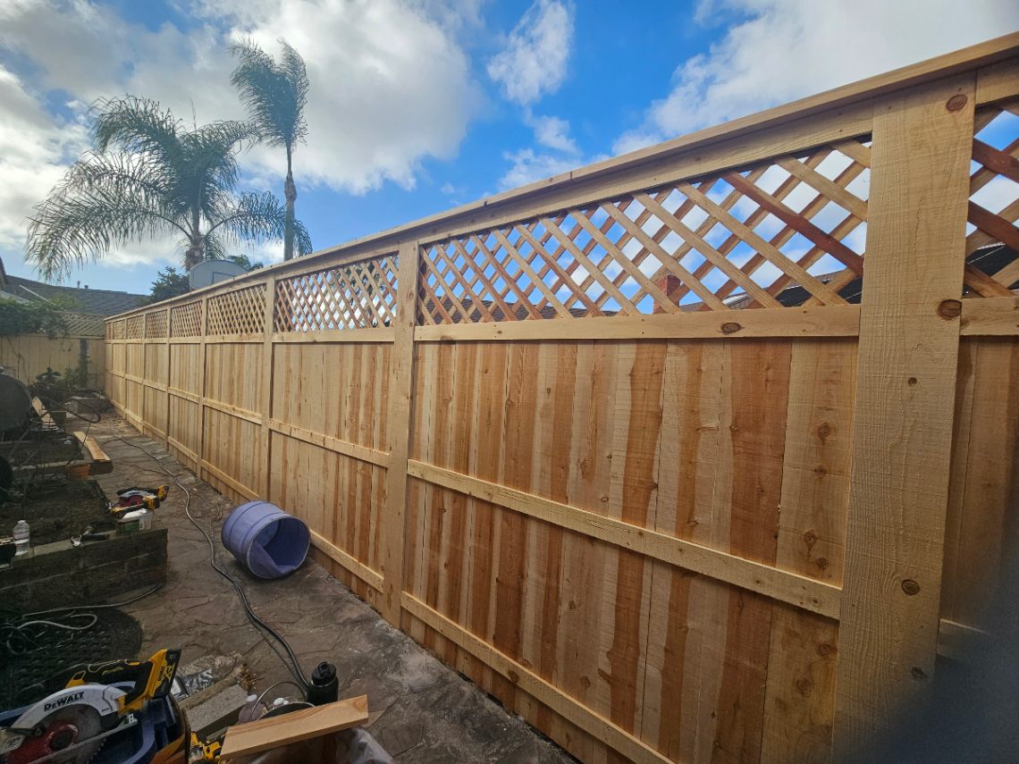 Wooden fence posts in Encinitas, CA. Quality fence installation by a local fence company