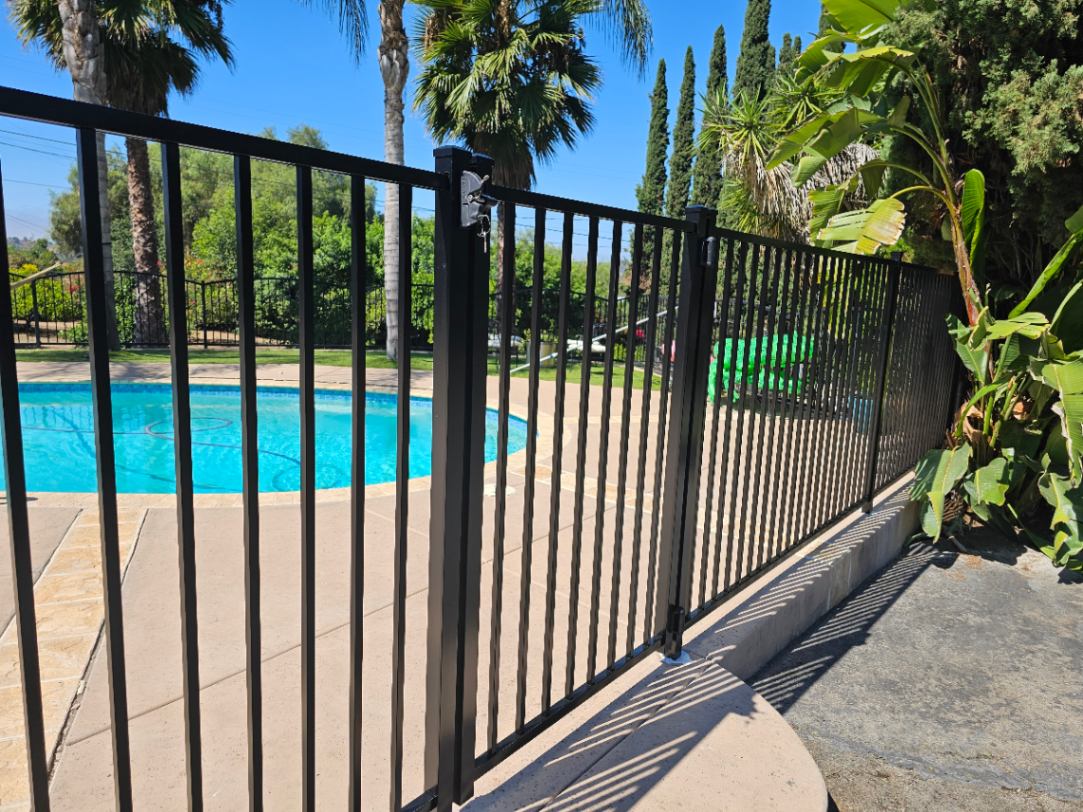 Wrought iron fence installation by JJ's Fence Company in Encinitas, CA.